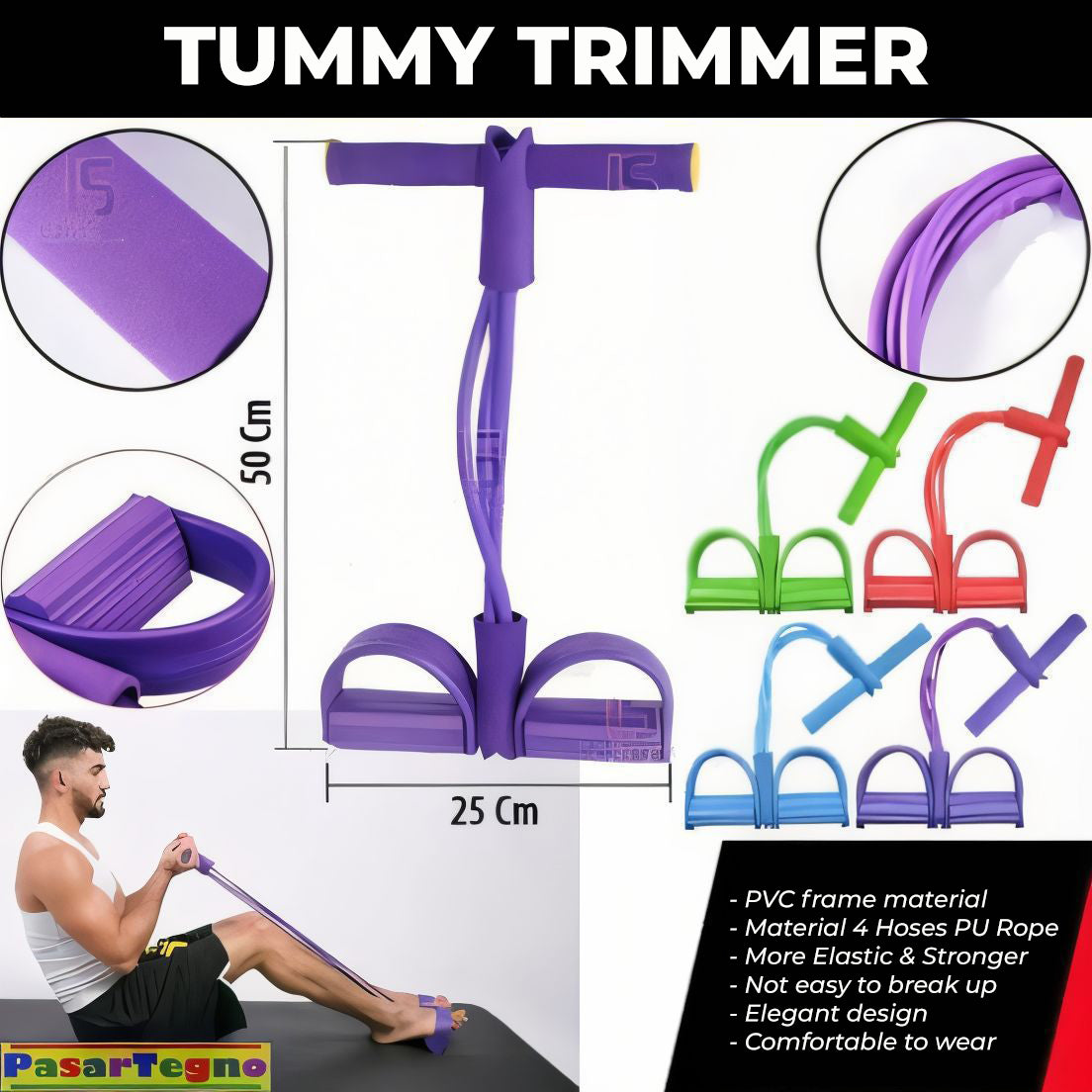 Foot Pedal Resistance Band Tummy Trimmer
