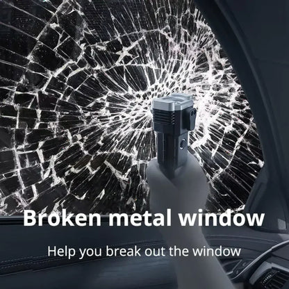 Rechargeable LED Torch – High-Power Flashlight with Hammer & Power Bank (Random Color)