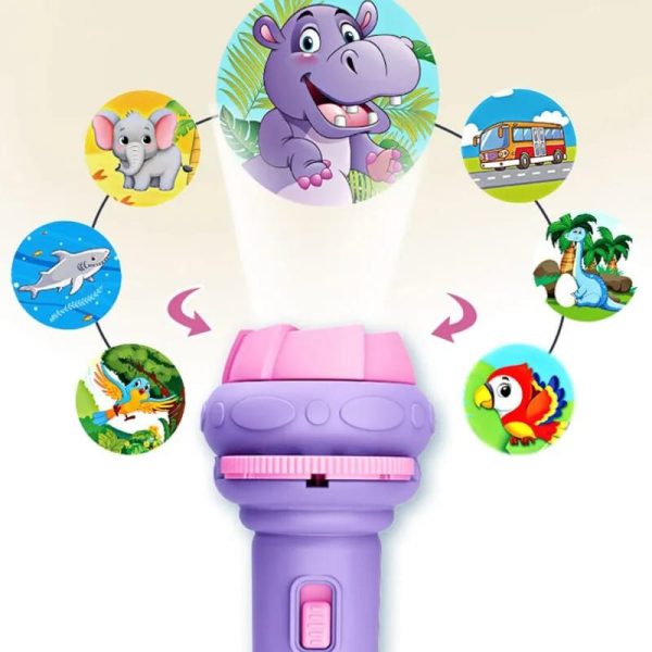 Baby Projector Torch Cartoon Flashlight (random Color ), 3 Reel In 1 Pack.