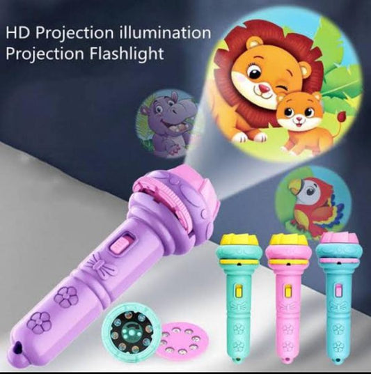 Baby Projector Torch Cartoon Flashlight (random Color ), 3 Reel In 1 Pack.